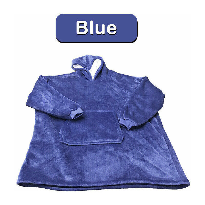 L&h-cfcahl - Surdimensionné Hoodie Sweatshirt Couverture chaude Hoodie peluche pull couverture avec capuche bleu