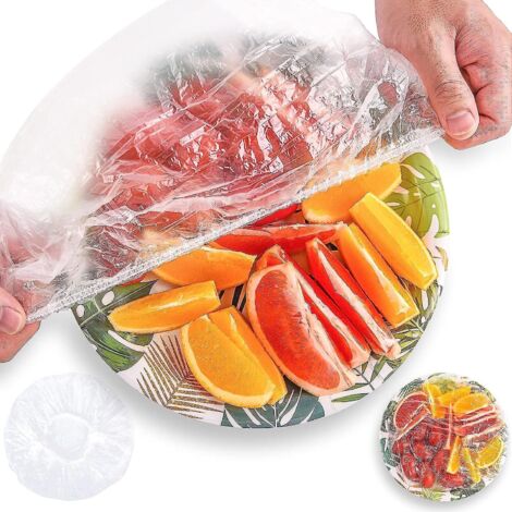 Sacs de conservation FreshGuard (lot de 100), couvercles élastiques réutilisables pour bols, sacs de conservation pour pique-niques, restes de repas et déplacements.