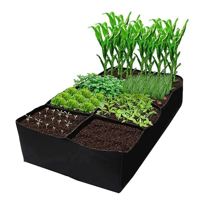 Sacs de Culture pour Lits de Légumes,Sacs de Plantation en Tissu Non-tissé,Sac de Culture Rectangulaire avec 8 Grilles Divisées,Sac de Culture pour