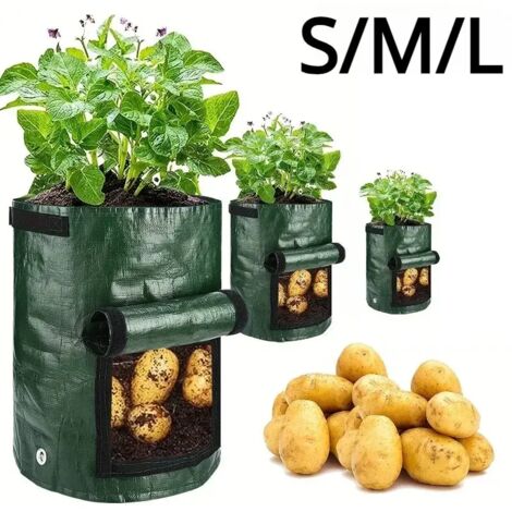 Sacs de culture pour plantes de jardin (M) en PE, pour la culture de légumes, pommes de terre et carottes, en pots d'extérieur