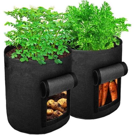 Sacs de culture pour plantes, lot de 2 sacs pour pommes de terre, pots de plantation en tissu de 7 gallons pour la maison