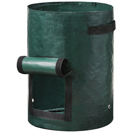 Sacs de culture pour pommes de terre avec fenêtre de récolte, sacs de plantation en tissu PE robustes pour légumes et tomates - 1 Gallon 18x15cm