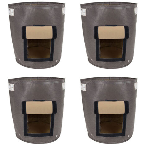 Sacs de culture pour pommes de terre avec rabat, 10 gallons, lot de 4, pots de culture avec poignées et fenêtre de récolte pour pommes de terre, tomates et légumes