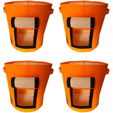 Sacs de culture pour pommes de terre avec rabat, 10 gallons, lot de 4, pots de culture avec poignées et fenêtre de récolte pour pommes de terre, tomates et légumes