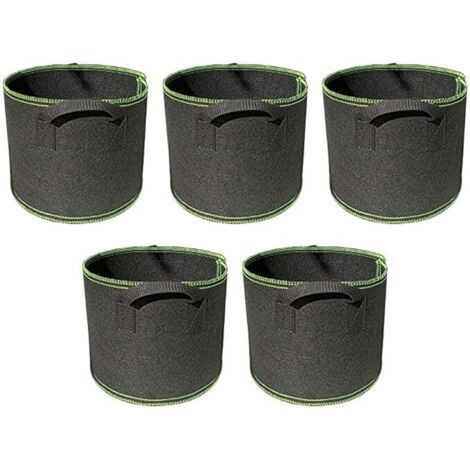 Sacs de culture robustes en tissu non tissé avec poignées, pots de plantation respirants pour légumes, fleurs, herbes aromatiques, réutilisables et pliables (25 x 22 cm)