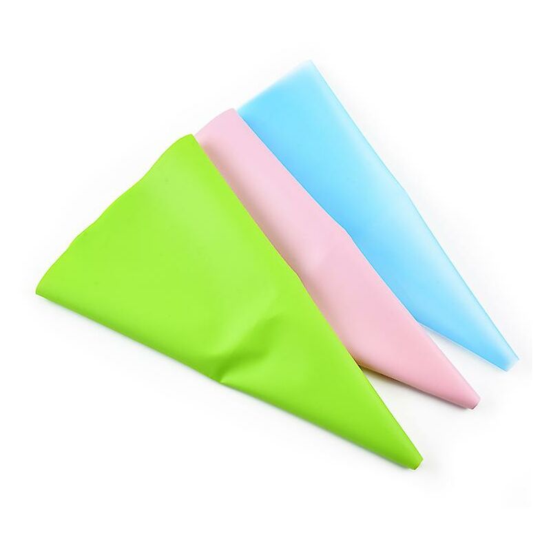 Sacs de décoration de 35,6 cm, lot de 3 poches à douille en silicone, kit de fournitures de cuisson pour gâteau, cupcake, biscuits.