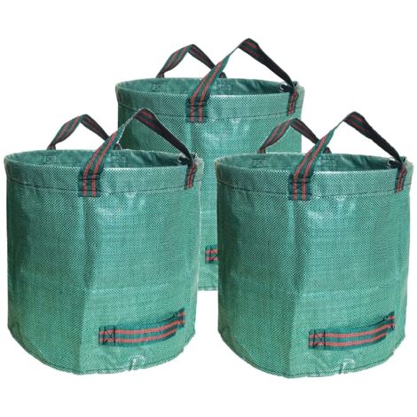 Sacs de Déchets Jardin Résistants en PP Robuste Sacs Poubelle de Jardin - Lot de 3 x 500L - Vert - 3 Unités