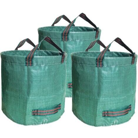Sacs de Déchets Jardin Résistants en PP Robuste Sacs Poubelle de Jardin - Lot de 3 x 500L - Vert - 3 Unités