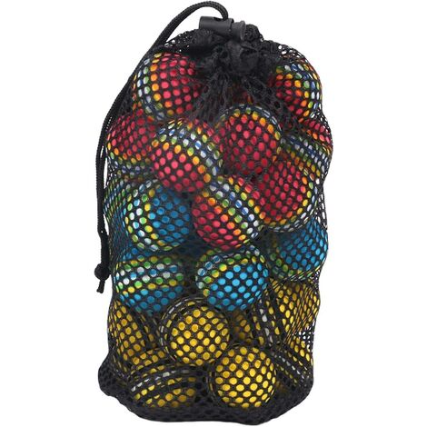 Sacs de golf en filet à cordon de serrage Sac en filet pour accessoire de golf Sac de sport pour voyage, camping en plein air, sac de rangement rond pour accessoires de golf，HANBING
