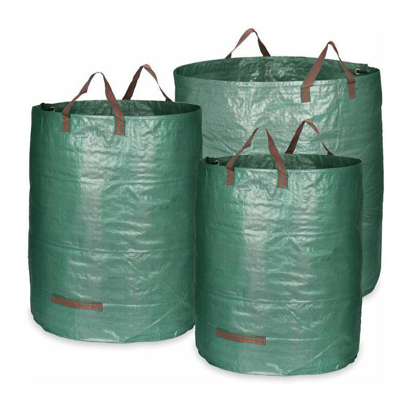 Sacs de jardin avec poignées, 3 tailles de sacs poubelles pliables propreté