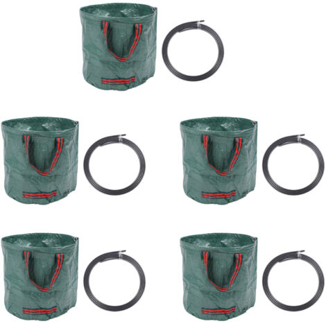Sacs de jardin réutilisables, 5 pièces, stockage des déchets de feuilles de pelouse, conteneurs poubelles durables pour coupe de plantes de jardinage, 60L(16 Gallons)