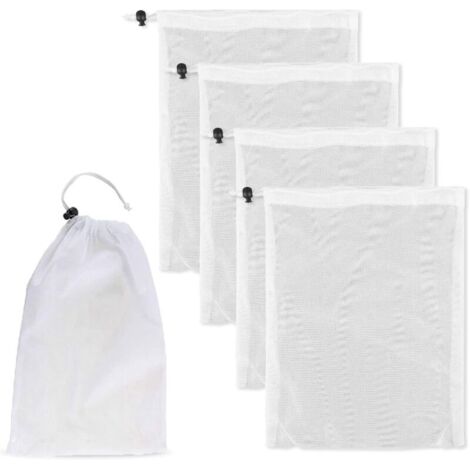 Sacs de Nettoyage de Piscine, Sacs filtrants en Maille Fine pour aspirateur de Piscine, Sacs en Maille avec Cordon de Traction et de Verrouillage pour Le Nettoyage des Feuilles de Piscine