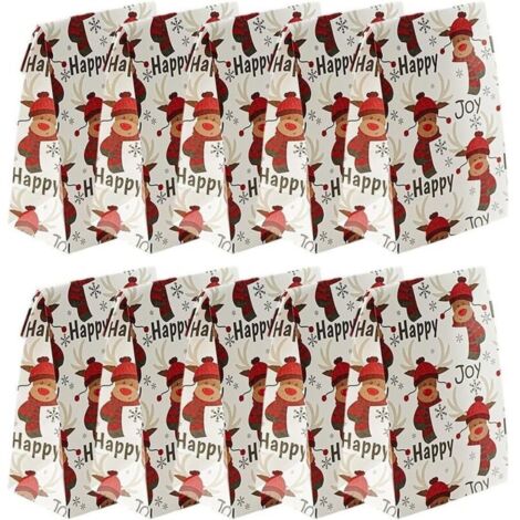 Sacs de Noël, 10 sacs en papier kraft, sacs-cadeaux de Noël, fournitures de fête en classe, cadeaux de fête, blancs