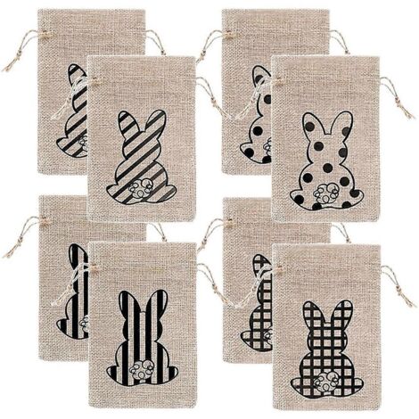 Sacs de Pâques en toile de jute, pochettes à bijoux, sacs cadeaux