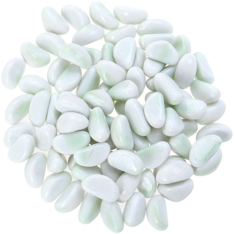 Sacs de pierres Galets Cristal Verre Pierre Sable Poli Artificiel Micro-Paysage Aquarium Bouteille Pierre Décorative (Blanc)