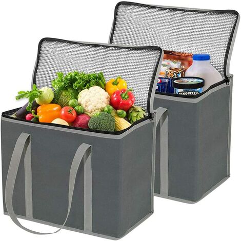 Noir & Gris PHILORN 6 Sacs de Courses Réutilisables à Fruits et Légumes Sac de Provisions Sacs à Grille Résistant Lavable Double Piqué