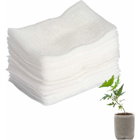 Sacs de Plantation Sacs de Plantation de Jardin Sac de Semis Biodegradable Sacs de Croissance d'élevage 8*10cm Fontainebleau 200Pcs Blanc