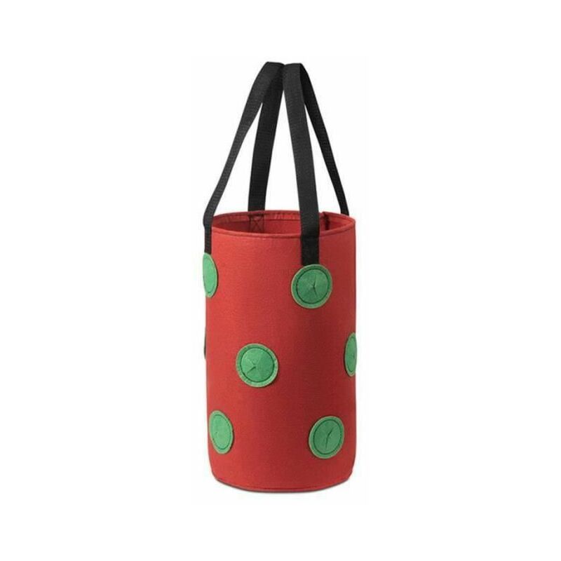 Live House - Sacs de planteur de fraises Sacs suspendus de 3 gallons Tissu respirant rouge fraise Pots de plantation élégants à 12 trous1 à