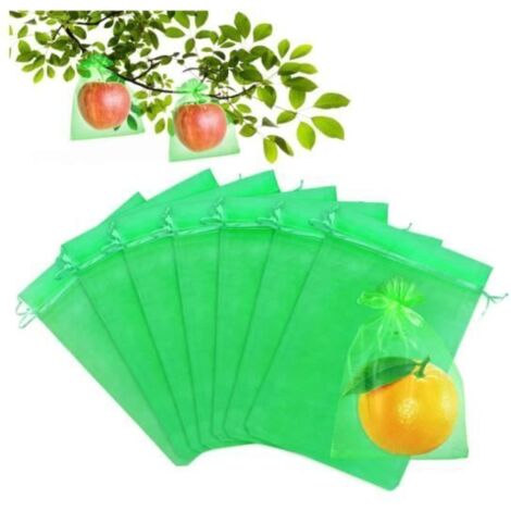 Sacs de protection pour grappes de raisin - 60 pièces - Organza - 30x20cm - Vert