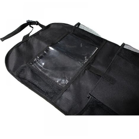 Sacs de rangement arrière pour siège auto – Organisateur universel en tissu résistant, 2 pièces, noir, 45 x 30 cm