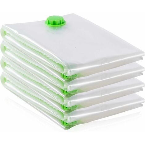 Sacs de Rangement Extra-Larges Sous Vide 4-Pack Géants [130x100cm] pour Vêtements, Couettes/Literie (4 pièces (XL))
