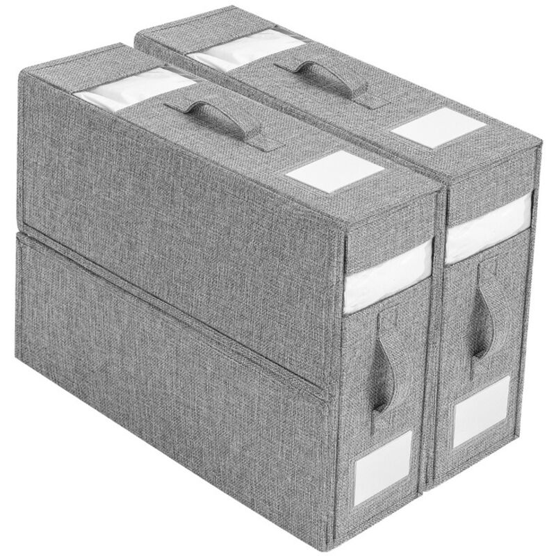 Sacs de Rangement pour Couvertures de Grande Capacité avec Poignée Renforcée, Bacs de Rangement sous le Lit Pliable, Lot de 2, pour Couettes, Draps,