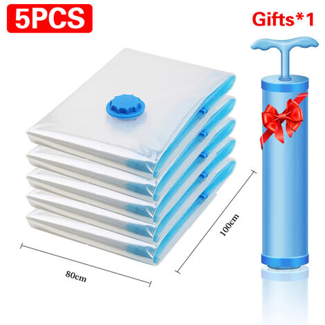 Sacs de rangement sous vide, 1/5 pièces, organisateur de vêtements, sac de rangement couette, sac de rangement de vêtements, gain d&39espace, organisateur de voyage,80 x 110cm 5pcs