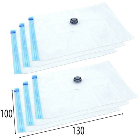 Sacs de rangement sous vide pour vêtements, linge de lit et pulls, lot de 6 pièces, 130 x 100 cm