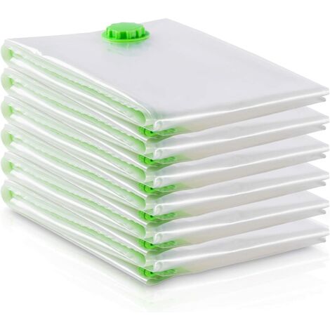 Sacs de Rangement sous Vide,3 100x80cm+3 80x60cm Housse de Rangement sous Vide pour Vêtements, Couettes,Literie,Oreillers,Couvertures Devenirriche