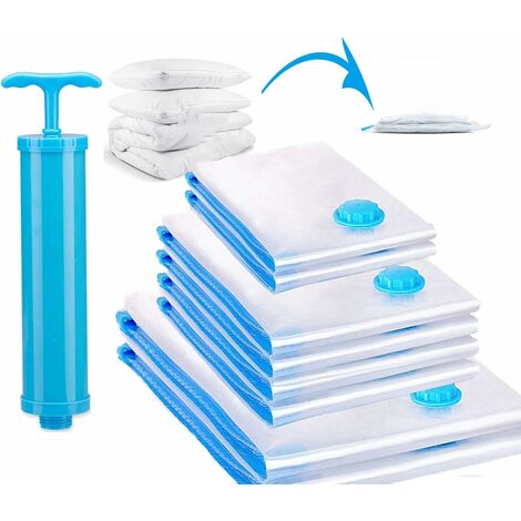 Sacs de Rangement sous Vide,Housses de Rangement Sous Vide Voyages Réutilisables 8Sacs de 2(80x100),4(60x80)2(60x40 )Sacs Compression pour Matelas,Vêtements,Couettes,Literie,Oreillers