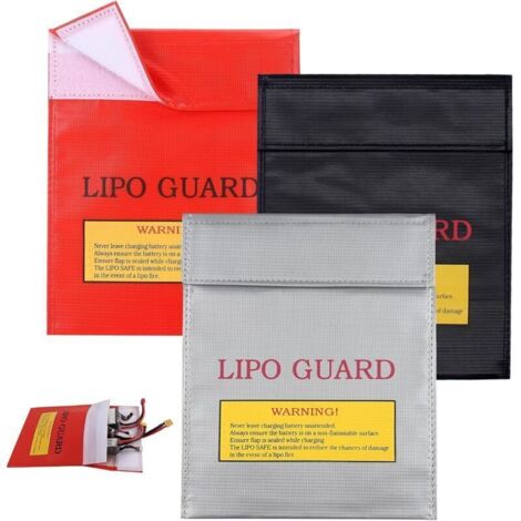 Sacs de sécurité ignifugés et étanches de 22,5 x 18,5 cm. Sacs ignifugés et antidéflagrants pour batteries au lithium, documents, bijoux et objets de valeur.