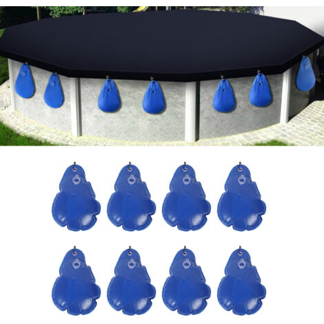 Sacs d'Eau de Ballestes pour Piscine, Housse de Protection d'Hiver, Bleu Foncé 8pcs