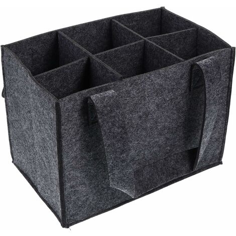 Sacs en feutre pour 6 bouteilles, bouteilles de vin, idée cadeau, pour Noël, mariage, anniversaire, dîner, fête, gris