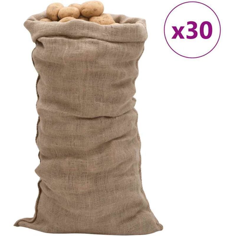 Sacs en jute 30 pcs 65x135 cm 100 % jute 220 g/m²