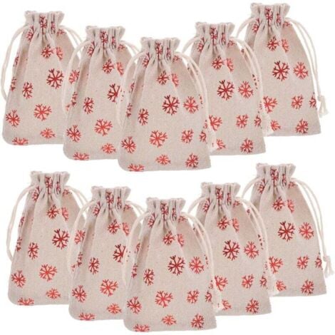 Lot De 12 Sacs Cadeaux Réutilisables En Tissu Non Tissé
