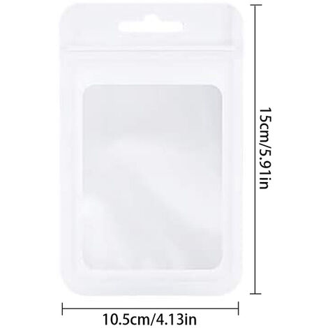 Sacs en Mylar refermables, 100 pièces, avec fermeture éclair et fenêtre transparente, sacs d&39emballage, sacs à fermeture éclair pour aliments, fournitures de stockage à fermeture automatique,10.5X15