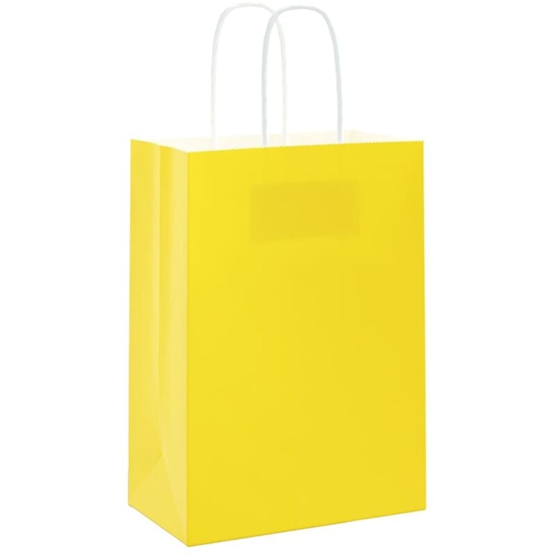 Vidaxl - Sacs en papier 50 pcs avec poignées jaune 15x8x21 cm