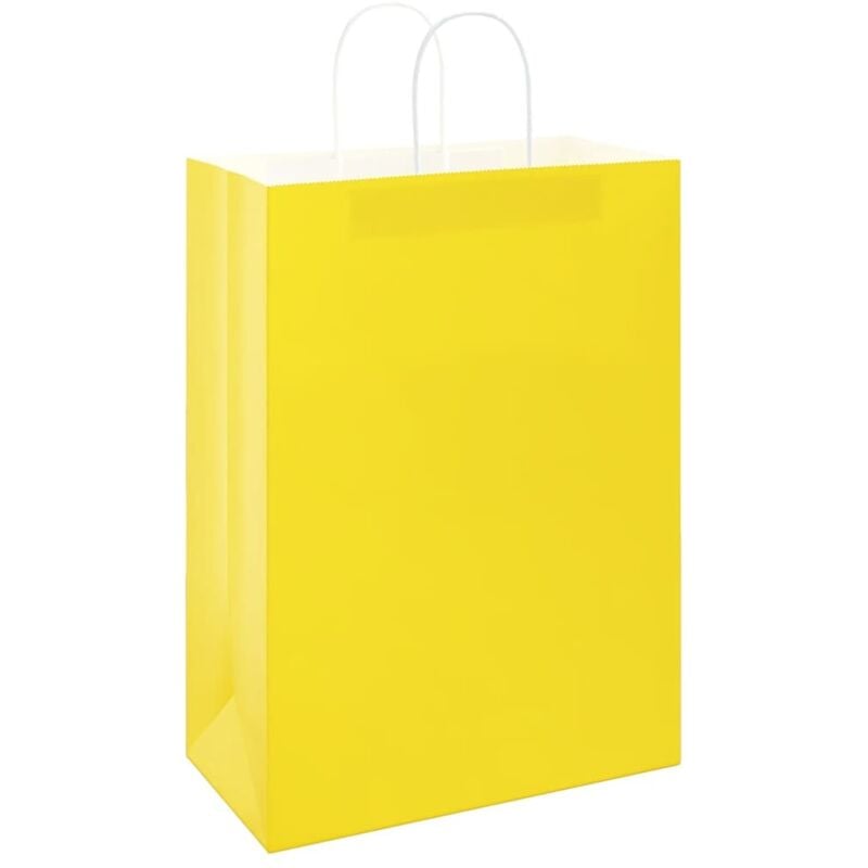 Vidaxl - Sacs en papier 50 pcs avec poignées jaune 32x17x44 cm