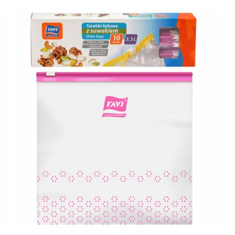 Sacs en plastique réutilisables avec fermeture éclair 3,5 l 10 pièces