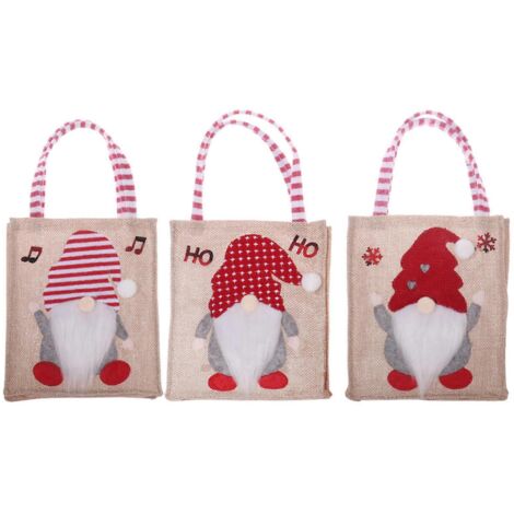 Sacs en toile de jute de Noël pour cadeaux de mariage, courses, sachets cadeaux et friandises