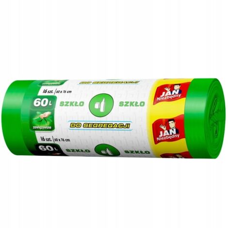 Sacs en verre vert pour le tri, avec poignées, 60 l