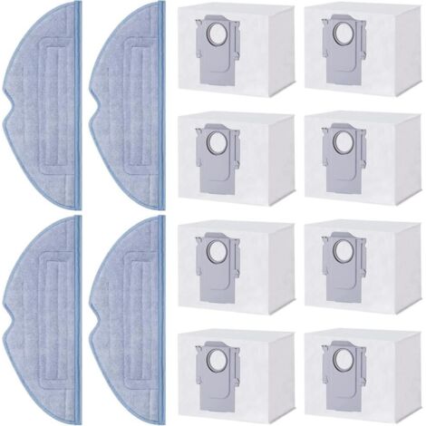 Sacs et lingettes de nettoyage pour aspirateur robot Roborock S7 MaxV Ultra/S7 Pro Ultra : 8 sacs, 4 lingettes, kit d’accessoires et pièces détachées.-AquaForge