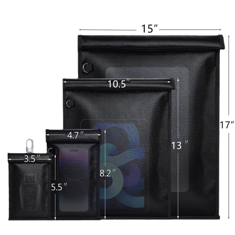 Sacs Faraday pour ordinateurs portables, téléphones, radio et clés de voiture, cage Faraday pour antivol anti-suivi, protecteur de porte-clés