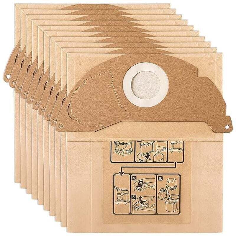 Image of Sacs Filtre Compatible Aspirateur Karcher Modèles WD2 MV2 WD2250 A2004 A2054 A2099 Lot De 15