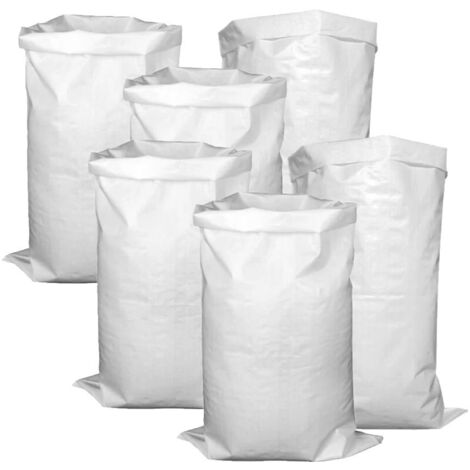 5 sacs à gravats ultra-résistants plat blanc 50L