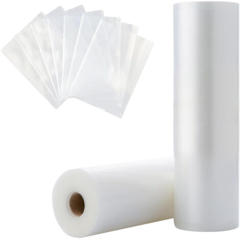 Sacs mise sous vide, 2 rouleaux qualité commerciale, stockage aliments, préparation repas, cuisson