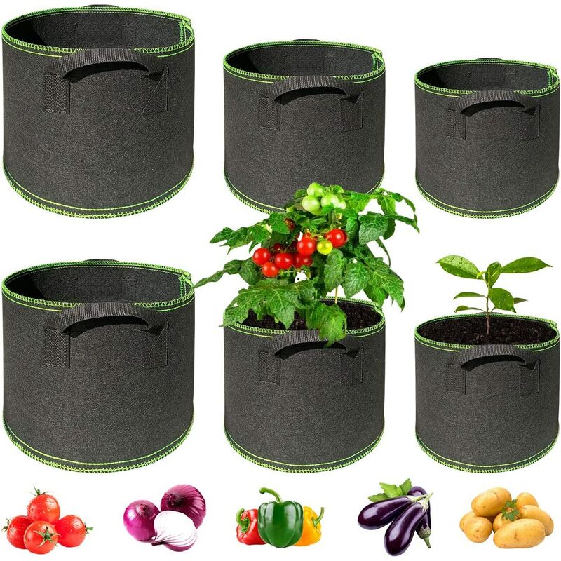 Dksfjkl - Sacs à Plantes Sac de Plantation Jardin Respirant Pots de Jardinière en Feutre pour Pommes de Terre Tomates Carotte, Alimentation en Air