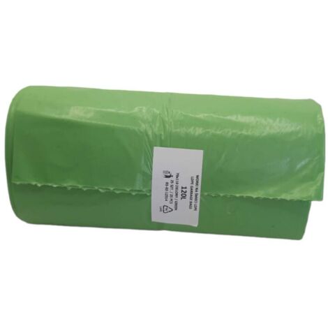 Sacs poubelle 120L verts 70x110cm LD 25 pièces.
