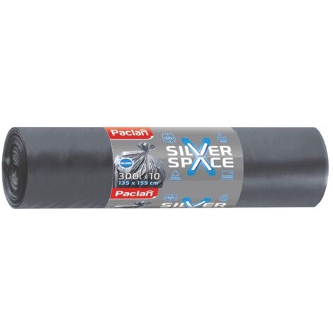 Sacs poubelle 300L maxi 10 pièces Silver Space Paclan