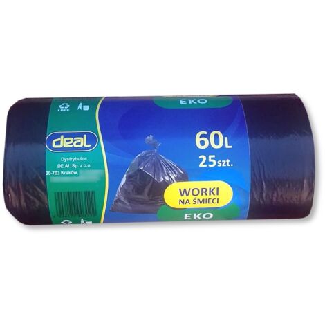 Sacs poubelle 60L éco LD, lot de 25